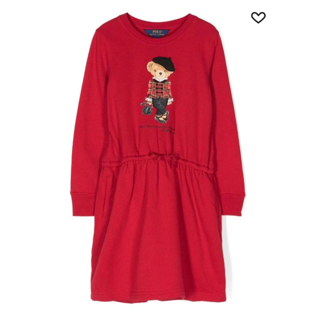 NWT Polo Ralph Lauren Polo Bear Drawstring Jersey Dress Size‎ Large
